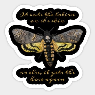 It rubs the lotion on it’s skin, Death’s Head Hawk Moth Sticker